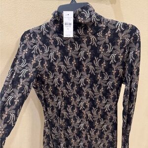 Ann Taylor Black and Cream Patterned Blouse